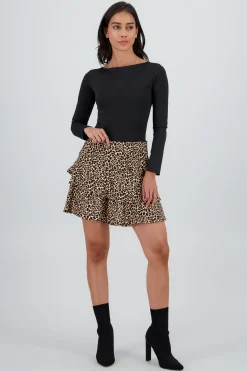Shasa Double Ruffle Mini Skirt