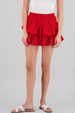 Shasa Double Ruffle Textured Skirt