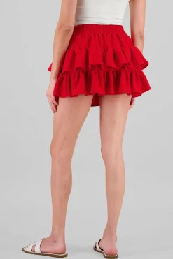 Shasa Double Ruffle Textured Skirt