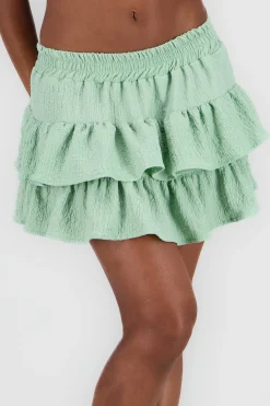 Shasa Double Ruffle Textured Skirt