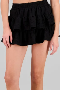 Shasa Double Ruffle Textured Skirt