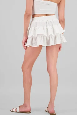 Shasa Double Ruffle Textured Skirt