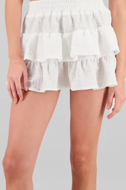 Shasa Double Ruffle Textured Skirt