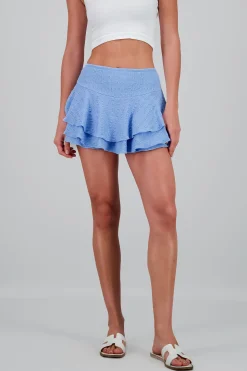 Shasa Double Ruffle Textured Skirt