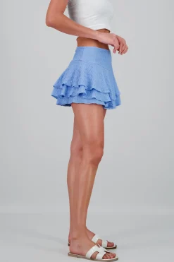 Shasa Double Ruffle Textured Skirt