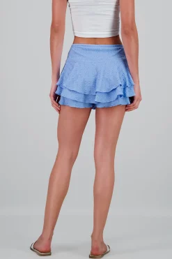 Shasa Double Ruffle Textured Skirt
