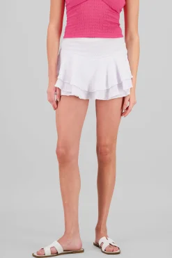 Shasa Double Ruffle Textured Skirt