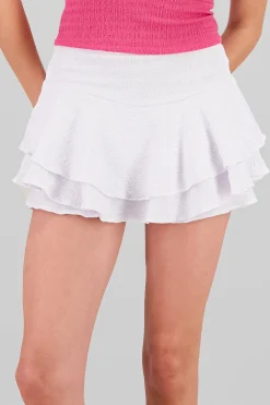 Shasa Double Ruffle Textured Skirt