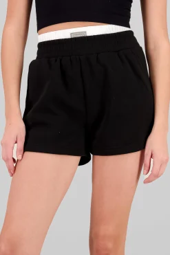 Shasa Double Waistband Solid Shorts
