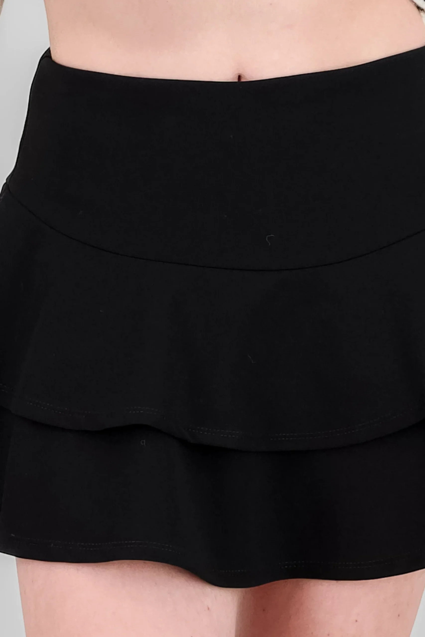 Shasa DoubleLayer Ruffle Hem Mini Skirt