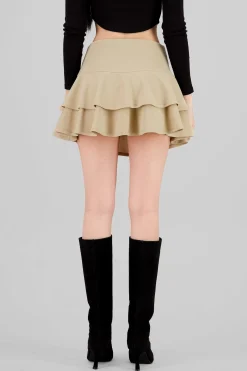 Shasa DoubleLayer Ruffle Hem Mini Skirt
