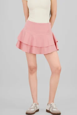 Shasa DoubleLayer Ruffle Hem Mini Skirt