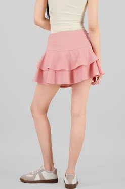 Shasa DoubleLayer Ruffle Hem Mini Skirt