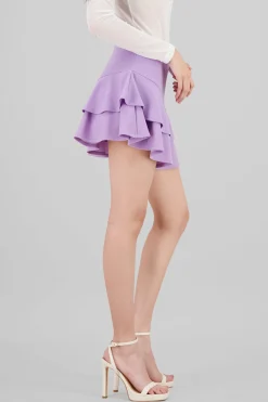 Shasa DoubleLayer Ruffle Hem Mini Skirt