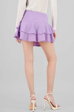 Shasa DoubleLayer Ruffle Hem Mini Skirt