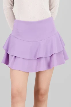 Shasa DoubleLayer Ruffle Hem Mini Skirt