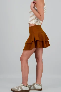 Shasa DoubleLayer Ruffle Hem Mini Skirt