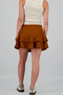 Shasa DoubleLayer Ruffle Hem Mini Skirt