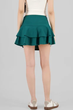 Shasa DoubleLayer Ruffle Hem Mini Skirt