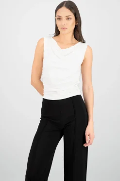 Shasa Draped Cowl Neck Top