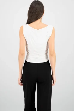 Shasa Draped Cowl Neck Top