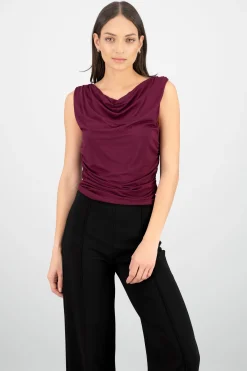 Shasa Draped Cowl Neck Top