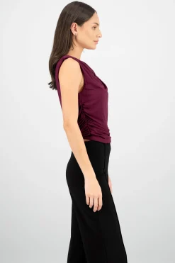 Shasa Draped Cowl Neck Top