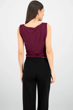Shasa Draped Cowl Neck Top