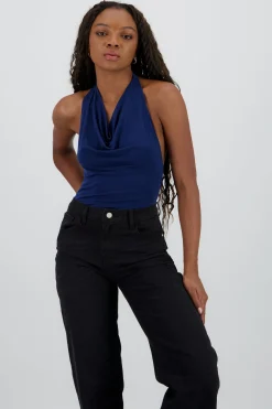 Shasa Draped Halter Neck Bodysuit