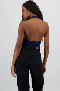 Shasa Draped Halter Neck Bodysuit