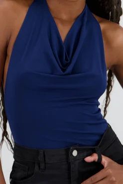 Shasa Draped Halter Neck Bodysuit