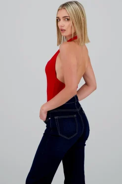 Shasa Draped Halter Neck Bodysuit