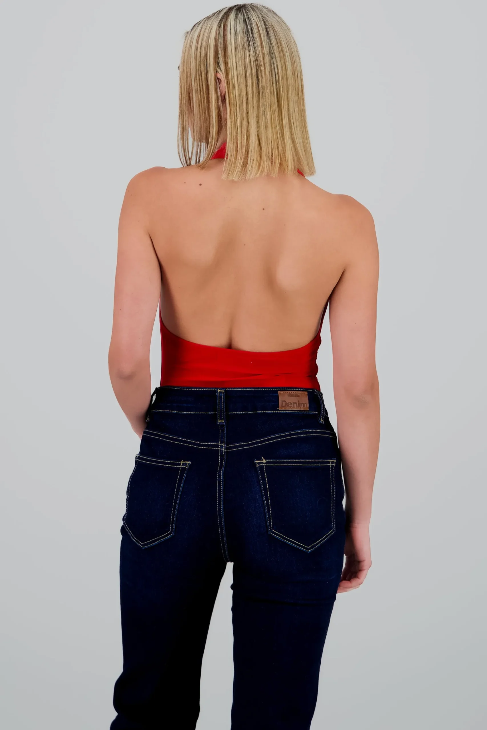 Shasa Draped Halter Neck Bodysuit