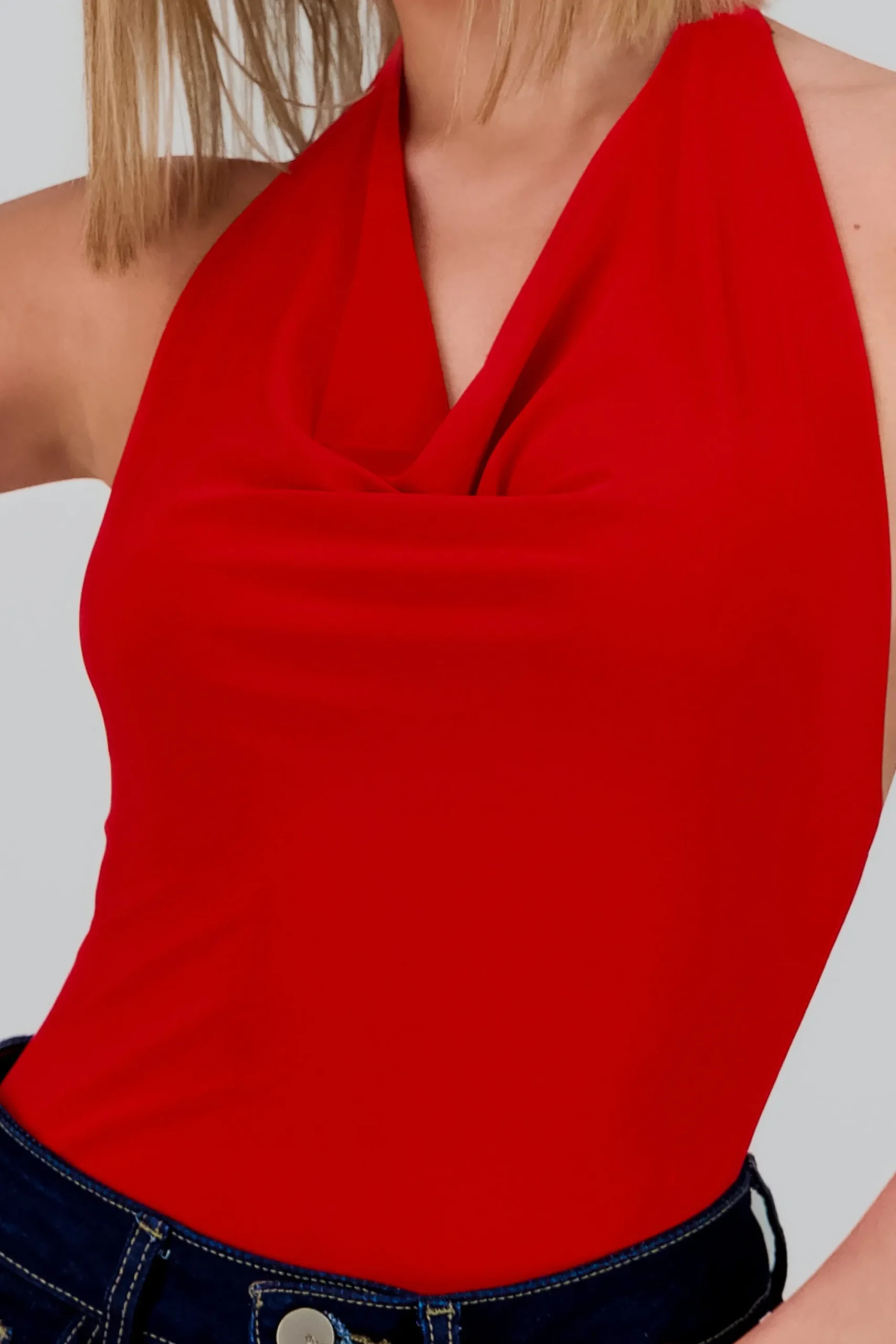 Shasa Draped Halter Neck Bodysuit