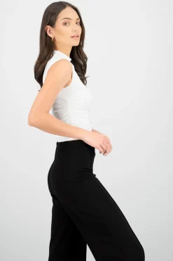 Shasa Draped High Neck Blouse
