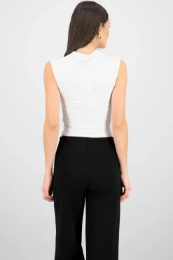 Shasa Draped High Neck Blouse