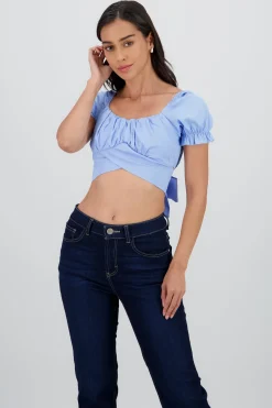 Shasa Draped Puff Sleeve Top