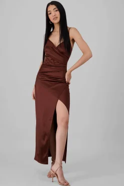Shasa Draped Satin Dress