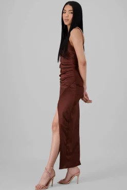Shasa Draped Satin Dress