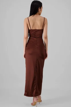 Shasa Draped Satin Dress