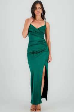 Shasa Draped satin dress