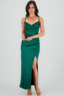 Shasa Draped satin dress