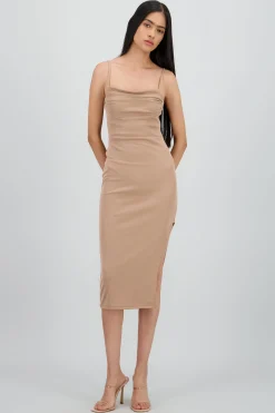Shasa Drapped Scoop Midi Dress