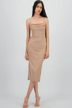Shasa Drapped Scoop Midi Dress