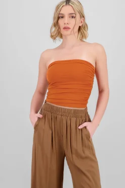 Shasa Drapped Strapless Tube Top