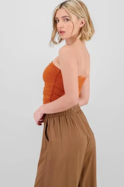 Shasa Drapped Strapless Tube Top