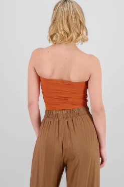 Shasa Drapped Strapless Tube Top