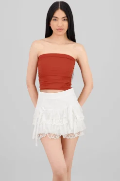 Shasa Drapped Strapless Tube Top
