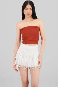 Shasa Drapped Strapless Tube Top