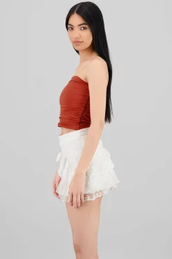 Shasa Drapped Strapless Tube Top
